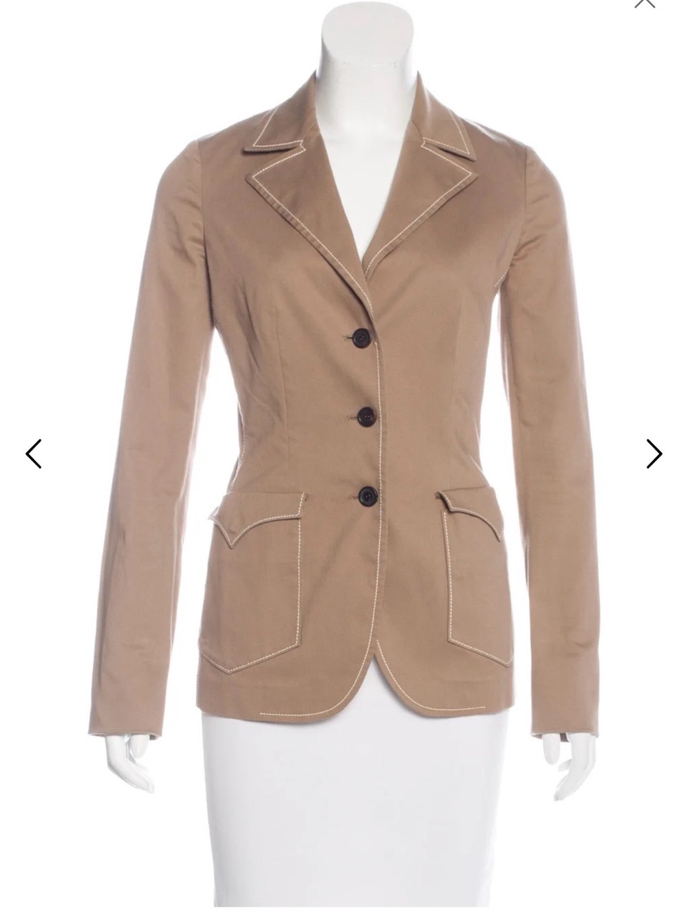 Prada Tailored Tan Women's Blazer Jacket